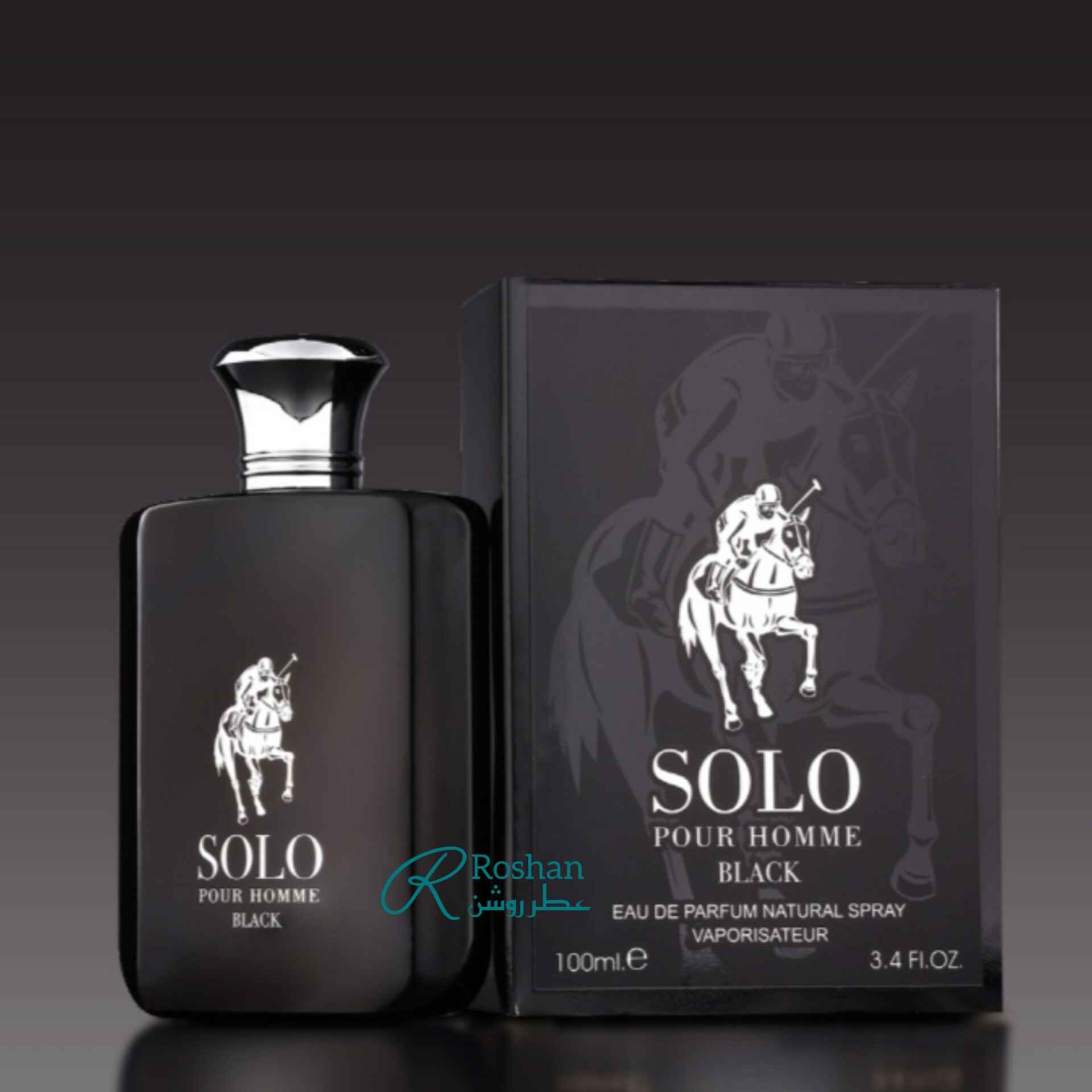 ادکلن solo black شرکت فرگرانس ورلد ، نسخه مشابه و مقرون به صرفه عطر polo black - مردانه - رایحه گرم و تلخ - ۱۰۰ میل