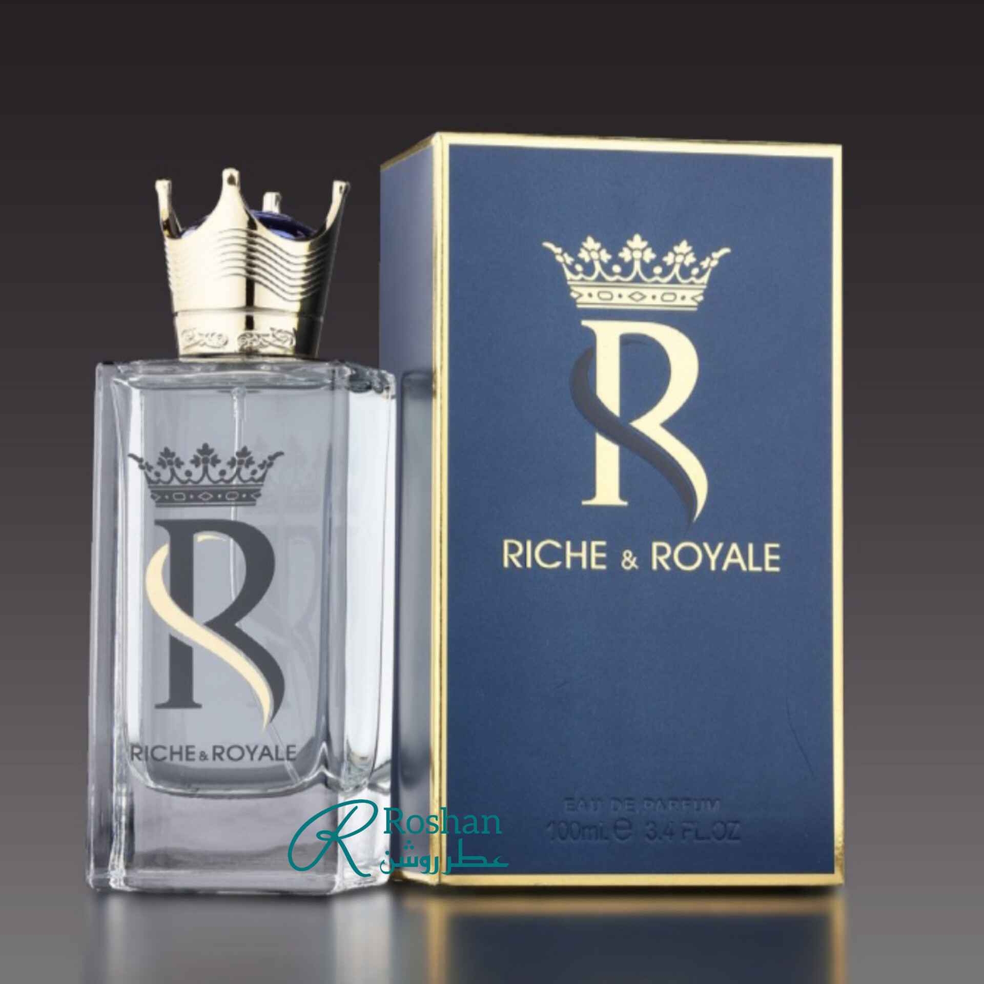 ادکلن Riche and royal شرکت فرگرانس ورلد ، نسخه مشابه و مقرون به صرفه عطر king k - مردانه - ۱۰۰ میل - گرم و تلخ