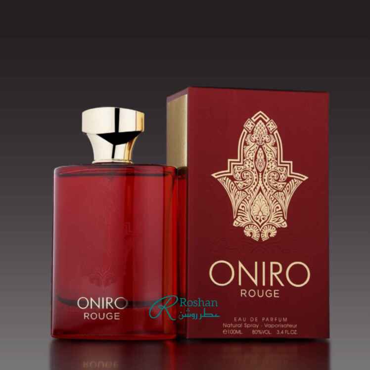 ادکلن oniro rouge شرکت فرگرانس ورلد ، نسخه مشابه و مقرون به صرفه عطر bakarat rouge - زنانه - ۱۰۰ میل - رایحه گرم و شیرین